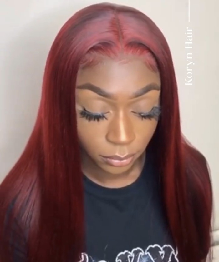 LACE FRONTAL WIG RED